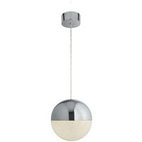 Searchlight 5881CC Marbles 1 Light Ceiling Pendant In Chrome And Crushed Ice - Dia: 250mm