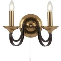 Searchlight 1842-2BZ Belfry 2 Light Wall Light In Bronze And Brown