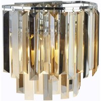 Searchlight 9832-2CC Clarissa 2 Light Wall Light In Chrome And Glass