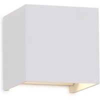 Mantra M6521 Davos Square Outdoor LED Wall Light In Sand White - Width: 100mm