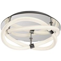 Mantra M6609 Infinity II LED Flush Ceiling Light In Polished Chrome And Opal White