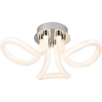 Mantra M6616 Knot LED II Semi Flush Ceiling Light In Polished Chrome And Opal White - Dia: 620mm