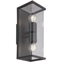 Mantra M6492 Meribel 2 Light Outdoor Wall Light In Graphite - H: 400mm
