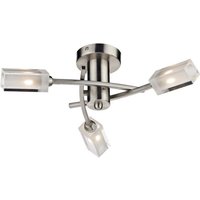 Dar MOR0346 Morgan 3 Light Satin Chrome Semi-Flush Lamp