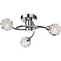 Dar SEA5350 Seattle 3 Light Semi Flush Light in Polished Chrome