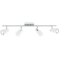 Dar LOF842 Loft Matt White and Chrome 4 Light Bar Light