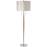 Endon ALTESSE-FLNI 2 Light Switched Wood & Chrome Floor Lamp