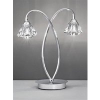 T974 Twist 2 Light Chrome Table Lamp