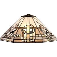 Glasgow Non Electric Ceiling Shade In Grey, White And Black - Dia: 400mm
