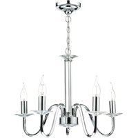 PIQ0550 Pique 5 Light Chandelier In Polished Chrome And Crystal Bobeche