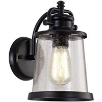 Oslo 1 Light Exterior Wall Light In Black Gold And Clear Glass