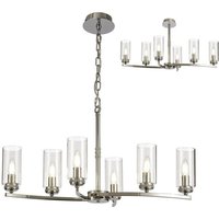 Benz 6 Light Semi Flush Ceiling Light In Polished Nickel With Clear Glass