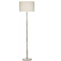 DUN4933 Dunlop Floor Light With Putty Finish And Cream Linen Shade