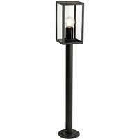 Box 1 Light Exterior Tall Post Light In Graphite Black - Height: 780mm