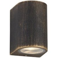 Poole 1 Light Outdoor Curved Wall Light In Black And Gold