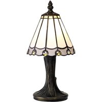 Shadow 1 Light Table Lamp With 300mm White, Grey, Clear, Black And Gold Shade