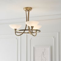 Endon CAGNEY-3AB 3 Light Glass and Antique Brass Ceiling Light