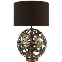Dar VOY4264 Voyage Table Lamp With Brown Faux Silk Shade