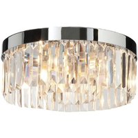Saxby 35612 Stunning IP44 Crystal Bathroom Flush Ceiling Light Polished Chrome
