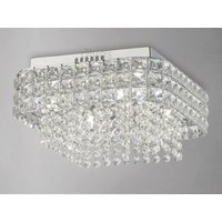 Diyas IL31152 Edison 4 Light Crystal Flush Ceiling Light
