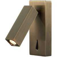 Mantra M6072 Tarifa 1 Light Switched Wall Light In Antique Brass