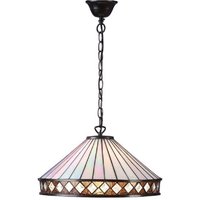 Interiors 1900 64147 Fargo Tiffany Large 1 Light Ceiling Pendant With Shade