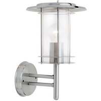Saxby 4478182 York 1 Light Exterior Polished Steel Wall Lantern