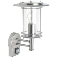 Saxby 4479782 York 1 Light Exterior Sensor Polished Steel Lantern