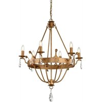 Elstead WINDSOR6 Windsor 6 Light Ceiling Chandelier Light In Gold Patina