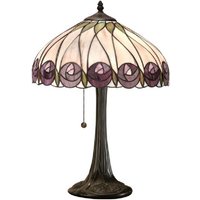 Interiors 1900 64177 Hutchinson Tiffany 1 Light Medium Table Lamp In Dark Bronze