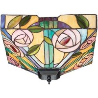 Interiors 1900 70699 Willow Tiffany Medium 2 Light Flush Ceiling Light In Bronze