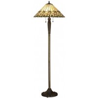 Interiors 1900 64192 Jamelia Tiffany 2 Light Floor Lamp In Dark Bronze With Shade