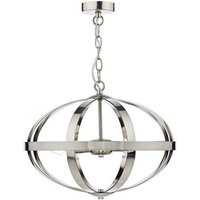 Dar SYM0346 Symbol 3 Light Ceiling Pendant in Satin Chrome