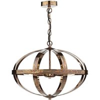 Dar SYM0364 Symbol 3 Light Ceiling Pendant in Dappled Copper
