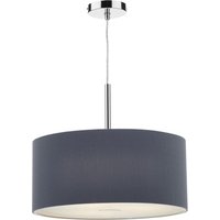 Dar ZAR1739 Zaragoza 60cm Grey 3 Light Modern Pendant Light