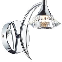 Dar LUT0750 Luther Single Switched Crystal Wall Light - Polished Chrome