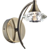 Dar LUT0775 Luther Single Switched Wall Light - Antique Brass
