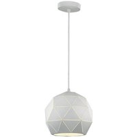 Franklite PCH145 One Light Round Ceiling Pendant Light In White - Dia: 190mm
