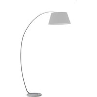 S227/1172 One Light Satin Nickel Finish Floor Light With Marble Base And Grey Shade