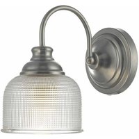 Dar TAC0761 Tack 1 Light Wall Light In Antique Chrome And Glass Shade