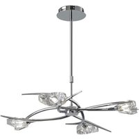 Mantra M1453 Eclipse 4 Light Telescopic Pendant/Semi Flush Ceiling Light In Chrome