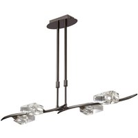 Mantra M1456BC Eclipse 4 Light Linear Telescopic Ceiling Pendant In Black Chrome