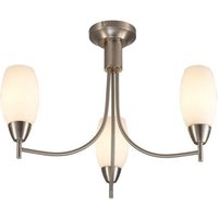 Devon 3 Light Ceiling Light In Satin Nickel
