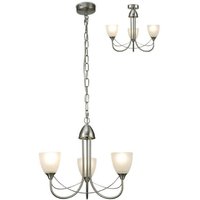 Cooper 3 Light Ceiling Pendant/Semi Flush Light In Satin Nickel