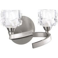 Mantra M1854/S Ice 2 Light Switched Wall Light In Satin Nickel
