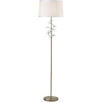 Diyas IL31224/WH Willow 1 Light Floor Light In Antique Brass With White Shade