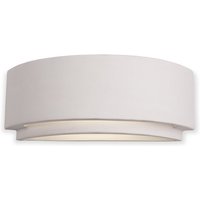 Firstlight C345UN Ceramics One Light Curved Wall Light In Plaster With Cut Out Base