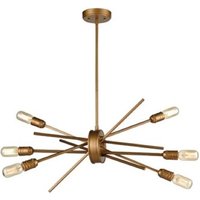 F2399-6 6 Light Ceiling Light In Antique Gold