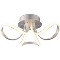 M4989 Knot LED 3 Light Semi Flush Ceiling Light In Painted Silver And White