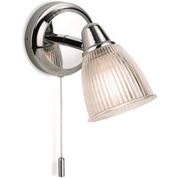 Firstlight 3747CH Echo 1 Light Bathroom Wall Light In Chrome, Glass Shade